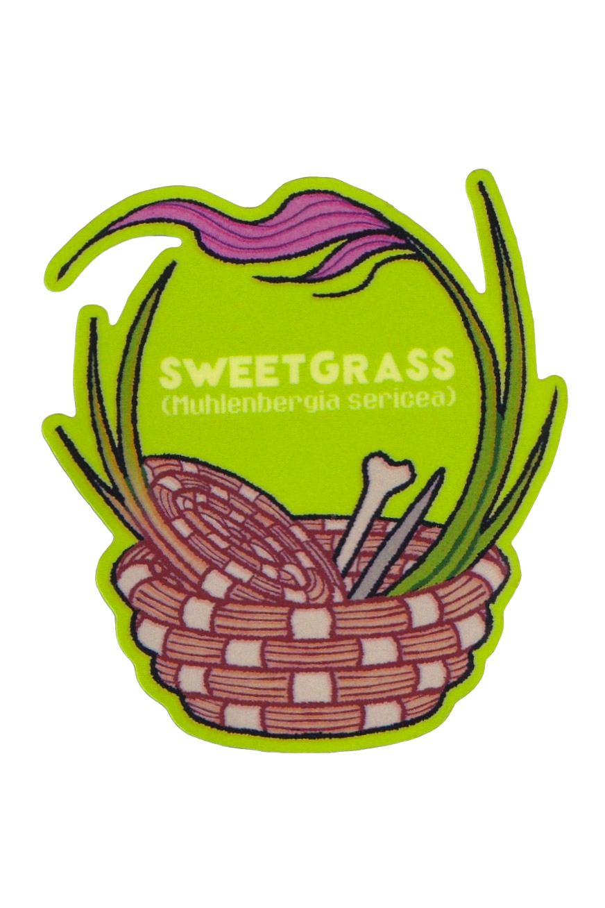 Sweetgrass Plant - Die-Cut Vinyl Glossy Sticker