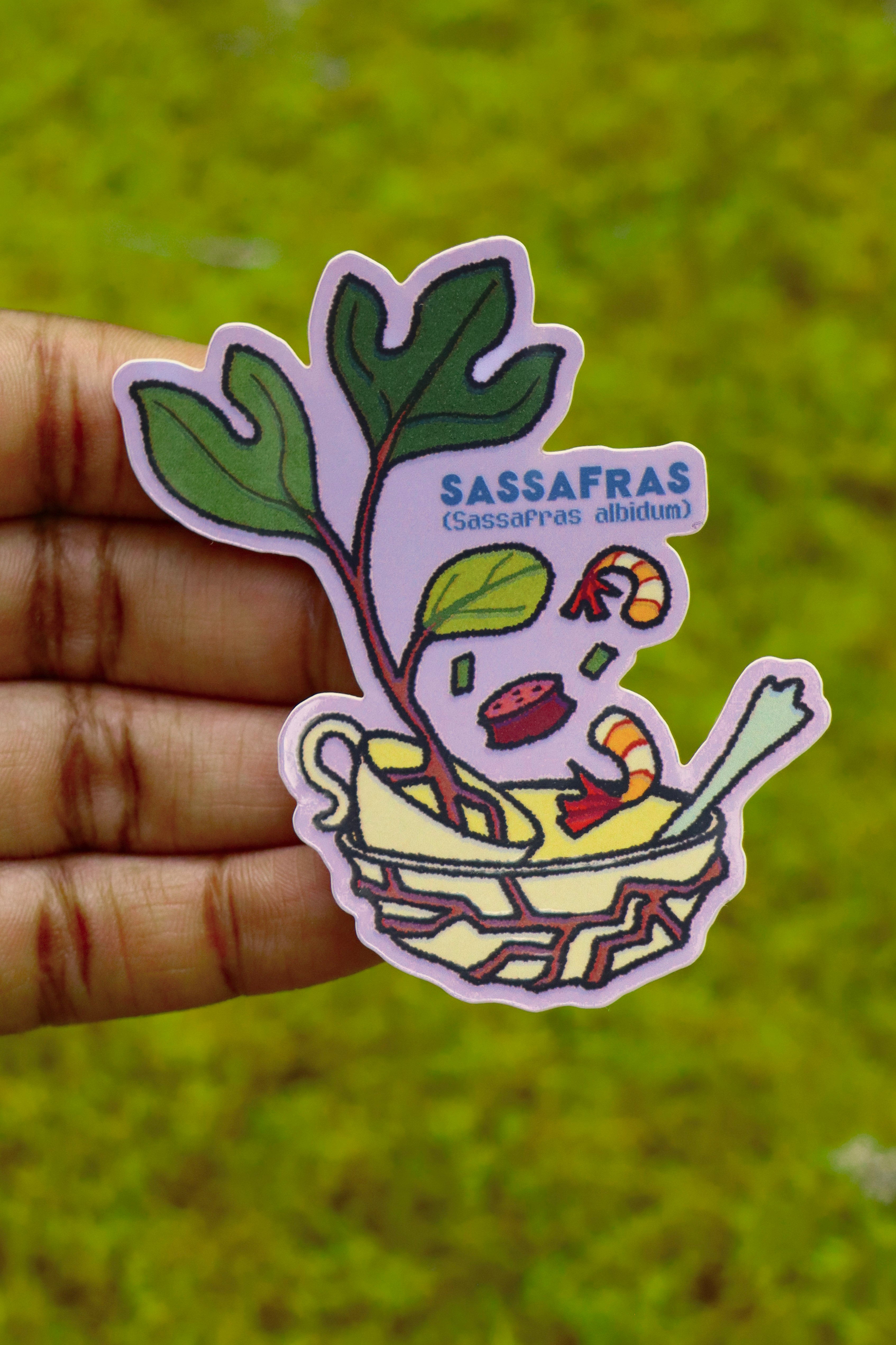 Sassafras Plant - Die-Cut Vinyl Glossy Sticker